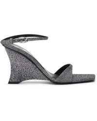 DIESEL - D-Amber-Wedge Sandalen Aus Lurexstoff - Lyst