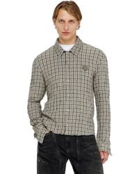 DIESEL - Check Shirt With Seersucker Effect - Lyst