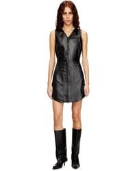 DIESEL - Vestido Corto De Cuero Con Cremallera - Lyst