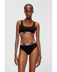 DIESEL - Cotton Bralette With Logo - Lyst
