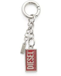 DIESEL - Metal Keyring With Biscotto Logo Charm - Lyst