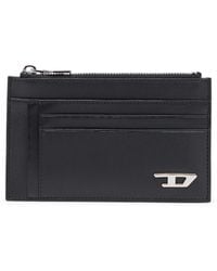 DIESEL - Leather Card Holder With Zip Pocket - Lyst