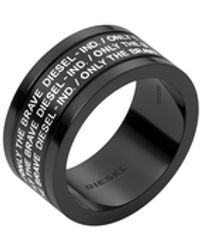 DIESEL Ring aus schwarzem Edelstahl