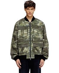 DIESEL - Camo Jacket With Creased Print - Lyst