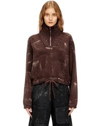 DIESEL - Half-Zip Jumper With Distressed Effect - Lyst