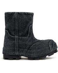 DIESEL - D-hammer-chelsea Boots In Washed Denim - Lyst