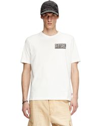 DIESEL - T-Shirt With Gabardine Patch Logo - Lyst