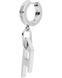 DIESEL - Stainless Steel Single Hoop Earring - Lyst