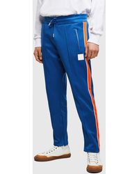 DIESEL P-yegox Cotton Blend Sweatpants With Side Tape - Blue