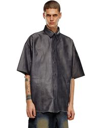 DIESEL - Oversized Shirt In Treated Leather - Lyst