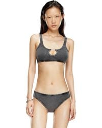 DIESEL - Ribbed Bralette With Oval D Plaque - Lyst