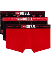 DIESEL - Three-pack Boxer Briefs Plain And Heart Print - Lyst