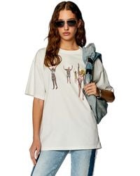DIESEL - T-shirt con stampe corpo airbrush - Lyst