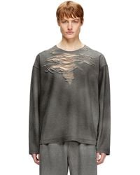 DIESEL - Sweatshirt With Distressed Front - Lyst