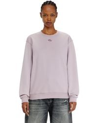 DIESEL - Cotton Sweatshirt With Oval D Embroidery - Lyst