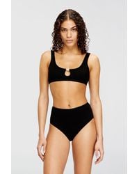 DIESEL - Bralette Cotton Rib With Jewel Oval D - Lyst