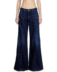 DIESEL - Flare Jeans Low Waist D-Akii, Dark, Zip Fly - Lyst