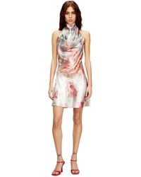 DIESEL - Metallic Short Dress With Blurred Rose Print - Lyst