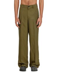 DIESEL - Linen-Blend Pants With Wide Leg - Lyst