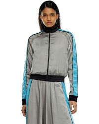 DIESEL - Mixed-material Track Jacket With Side Stripes - Lyst
