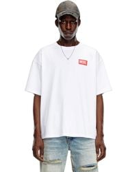 DIESEL - T-Shirt With Jacquard Logo Patch - Lyst