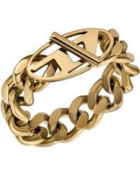 DIESEL Silver-tone Brass Nail Ring in White | Lyst