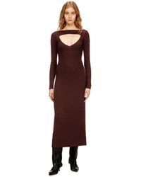 DIESEL - Midi Wool Dress With Inlay - Lyst