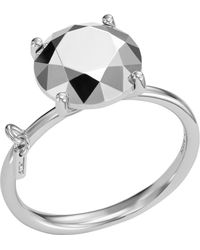 DIESEL Silver-tone Brass Nail Ring in White | Lyst