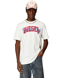 DIESEL - T-shirt With Contrasting Prints - Lyst