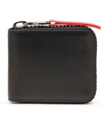 DIESEL - Leather Zip Wallet With Logo Zip - Lyst
