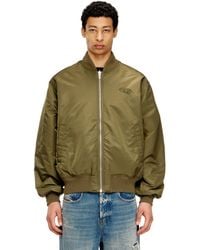 DIESEL - Padded Bomber Jacket With Oval D Embroidery - Lyst