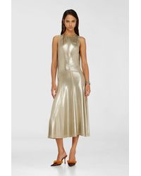 DIESEL - Fluid Metallic Midi Dress With Open Back - Lyst