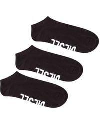 DIESEL - Three-Pack Low-Cut Logo Instep Socks - Lyst