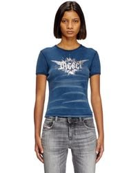 DIESEL - T-Ele-Long-P2 Cotton T-Shirt - Lyst