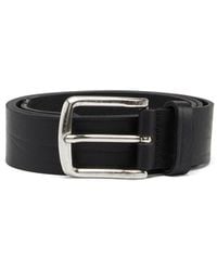 DIESEL - Treated Leather Belt With Logo - Lyst