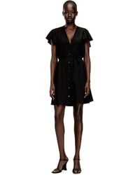 DIESEL - Cupro Dress With V-Neck And Front Buttons - Lyst