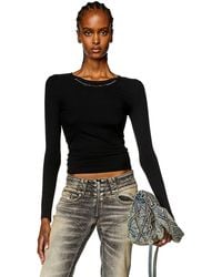 DIESEL - Long-sleeve Top With Chain Necklace - Lyst