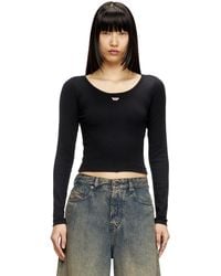 DIESEL - Langarm-Top mit D-Logo - Lyst