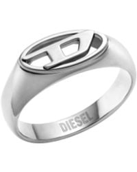 DIESEL - Stainless Steel Signet Ring - Lyst