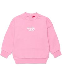 DIESEL - Sweatshirt With Crystal Oval D Logo - Lyst