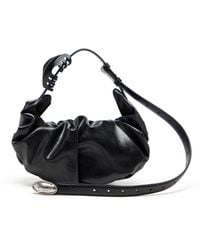 DIESEL - Grab-D-Bolso Hobo Pequeño Fruncido En Pu Brillante - Lyst
