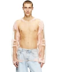 DIESEL - Long-sleeve Nylon T-shirt With Lyrics Print - Lyst