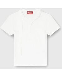 DIESEL - Rib-Jersey Top With Biker Neck Strap - Lyst