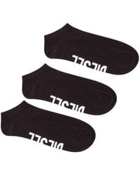 DIESEL - Three-Pack Low-Cut Logo Instep Socks - Lyst