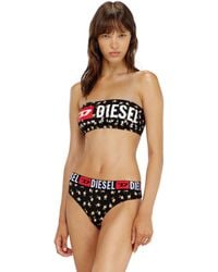 DIESEL - Cotton Bandeau Bra With All-Over Floral Print - Lyst