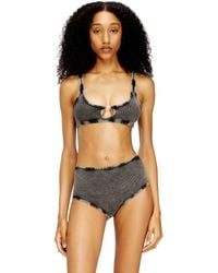 DIESEL - Bralette Cotton Rib With Jewel Oval D - Lyst