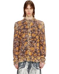 DIESEL - Printed Linen-Blend Cardigan With Crystals - Lyst