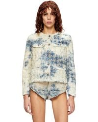 DIESEL - Chaqueta En Tejido Denim Con Tejido De Pata De Gallo - Lyst