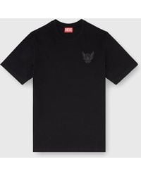 DIESEL - Cotton T-Shirt With Chest Logo Motif - Lyst