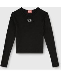 DIESEL - Long-Sleeve Top With Oval D Cut-Out - Lyst